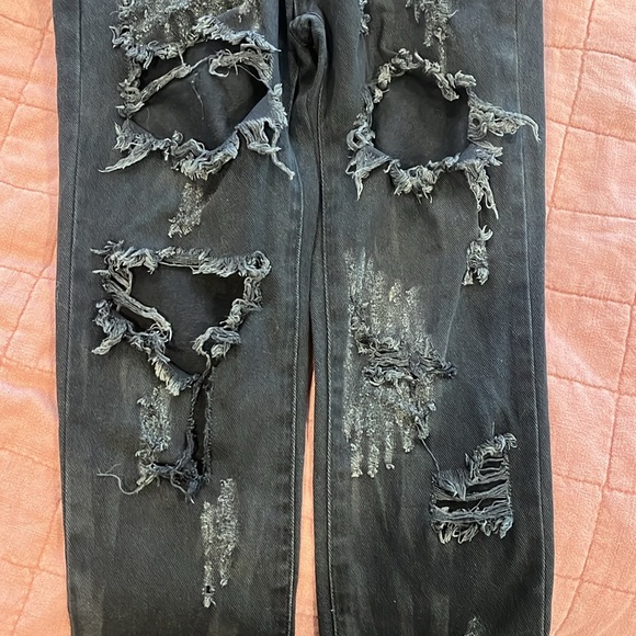 One Teaspoon washed black Ripped and distressed jeans size 25 - Picture 3 of 4